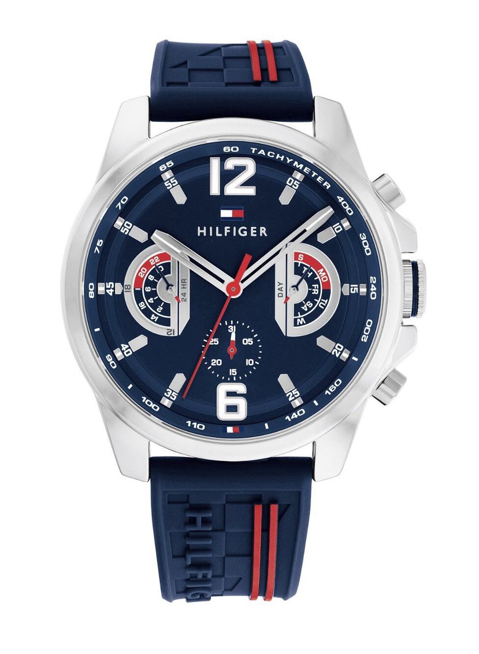 New-Tommy Hilfiger Tucker 1710635 Multifunction Blue Dial Silicone Men’s Watch